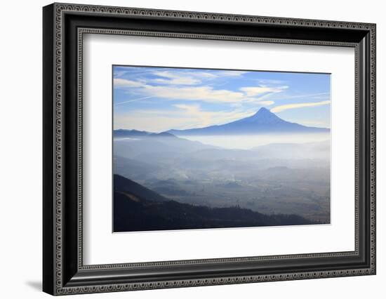 Oregon, Hood River, Aerial Landscape Smoke in the Hood River Valley-Rick A Brown-Framed Photographic Print