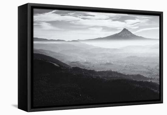 Oregon, Hood River, Aerial Landscape Smoke in the Hood River Valley-Rick A Brown-Framed Premier Image Canvas