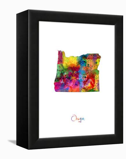 Oregon Map-Michael Tompsett-Framed Stretched Canvas