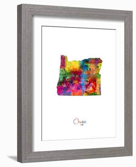 Oregon Map-Michael Tompsett-Framed Art Print