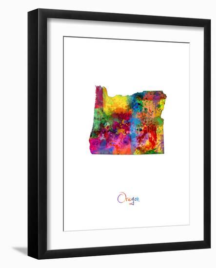 Oregon Map-Michael Tompsett-Framed Art Print