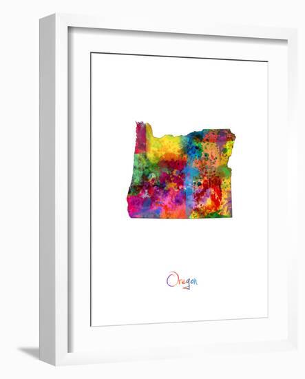 Oregon Map-Michael Tompsett-Framed Art Print