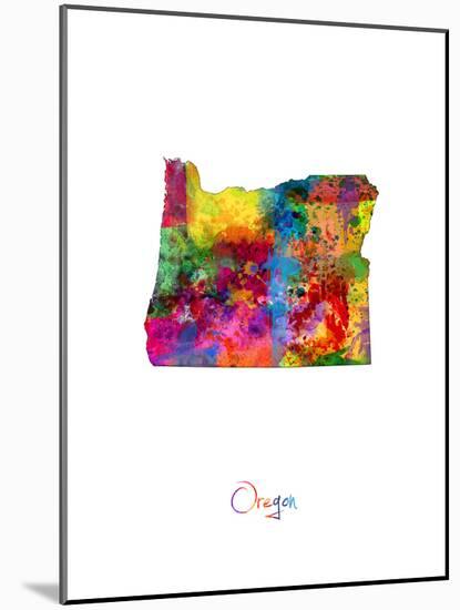 Oregon Map-Michael Tompsett-Mounted Art Print