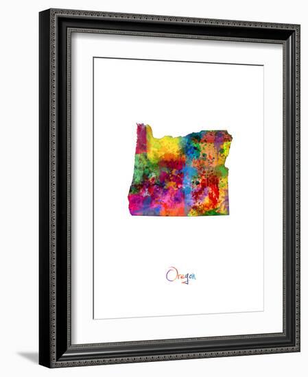 Oregon Map-Michael Tompsett-Framed Art Print