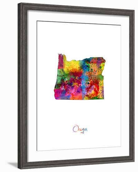 Oregon Map-Michael Tompsett-Framed Art Print