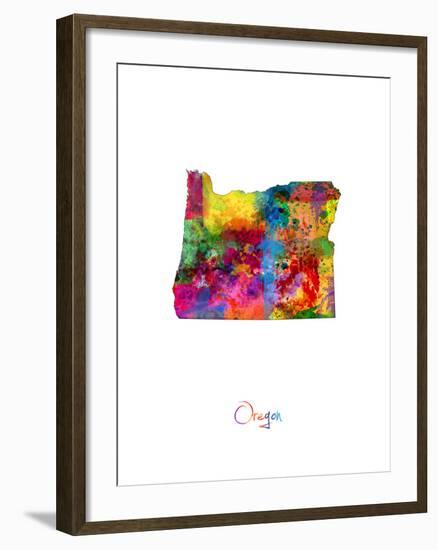 Oregon Map-Michael Tompsett-Framed Art Print