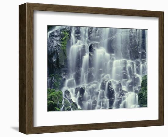 Oregon. Mount Hood NF, Mount Hood Wilderness, Ramona Falls is formed by a small creek-John Barger-Framed Photographic Print