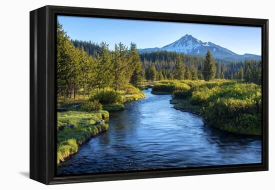 Oregon. Mt. Bachelor and Deschutes River-Jaynes Gallery-Framed Premier Image Canvas