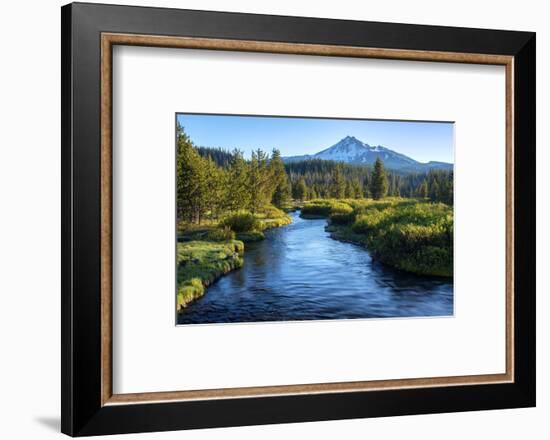 Oregon. Mt. Bachelor and Deschutes River-Jaynes Gallery-Framed Photographic Print