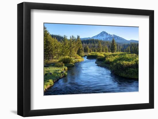 Oregon. Mt. Bachelor and Deschutes River-Jaynes Gallery-Framed Photographic Print