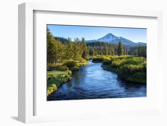 Oregon. Mt. Bachelor and Deschutes River-Jaynes Gallery-Framed Photographic Print