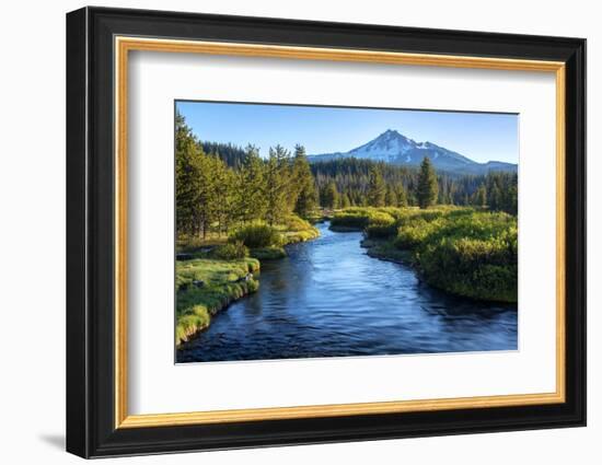 Oregon. Mt. Bachelor and Deschutes River-Jaynes Gallery-Framed Photographic Print