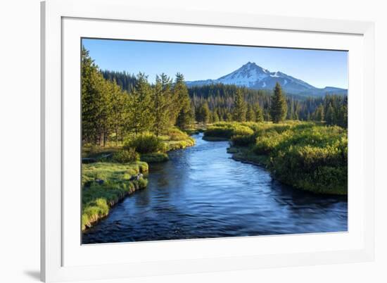 Oregon. Mt. Bachelor and Deschutes River-Jaynes Gallery-Framed Photographic Print