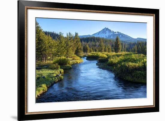 Oregon. Mt. Bachelor and Deschutes River-Jaynes Gallery-Framed Photographic Print