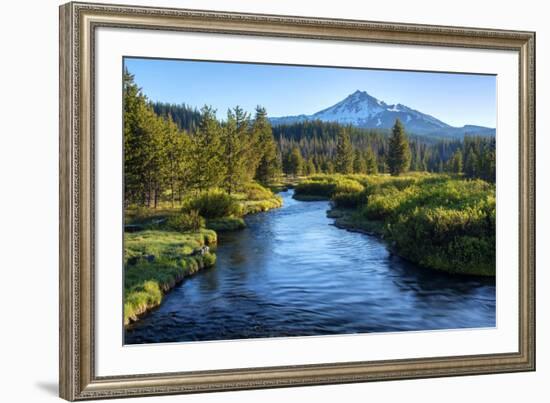 Oregon. Mt. Bachelor and Deschutes River-Jaynes Gallery-Framed Photographic Print