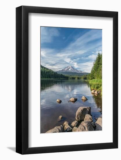 Oregon, Mt. Hood National Forest. Trillium Lake and Mt. Hood-Rob Tilley-Framed Photographic Print