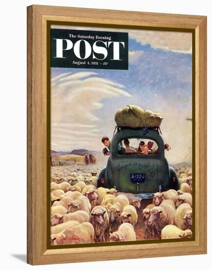 "Oregon or Bust" Saturday Evening Post Cover, August 4, 1951-John Clymer-Framed Premier Image Canvas