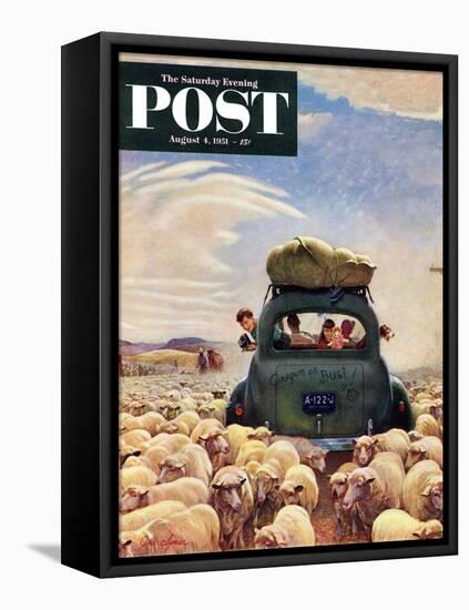 "Oregon or Bust" Saturday Evening Post Cover, August 4, 1951-John Clymer-Framed Premier Image Canvas