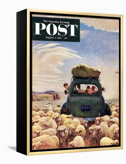 "Oregon or Bust" Saturday Evening Post Cover, August 4, 1951-John Clymer-Framed Premier Image Canvas