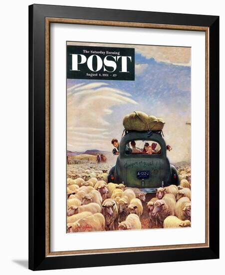 "Oregon or Bust" Saturday Evening Post Cover, August 4, 1951-John Clymer-Framed Giclee Print