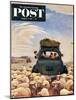 "Oregon or Bust" Saturday Evening Post Cover, August 4, 1951-John Clymer-Mounted Giclee Print