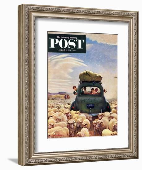 "Oregon or Bust" Saturday Evening Post Cover, August 4, 1951-John Clymer-Framed Giclee Print