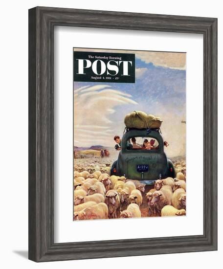 "Oregon or Bust" Saturday Evening Post Cover, August 4, 1951-John Clymer-Framed Giclee Print