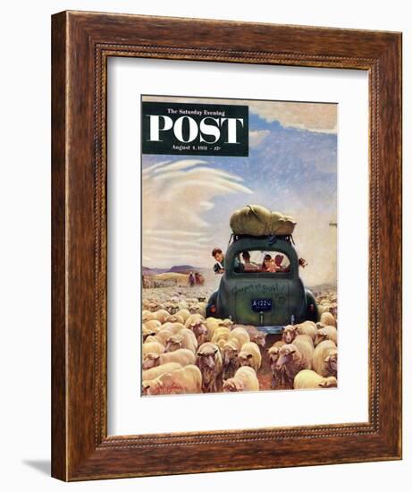 "Oregon or Bust" Saturday Evening Post Cover, August 4, 1951-John Clymer-Framed Giclee Print