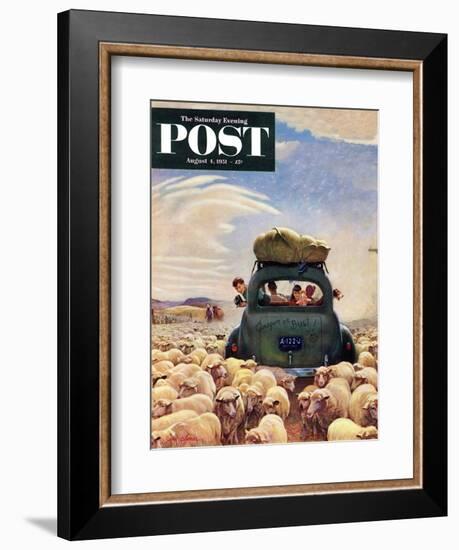 "Oregon or Bust" Saturday Evening Post Cover, August 4, 1951-John Clymer-Framed Giclee Print