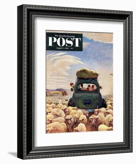 "Oregon or Bust" Saturday Evening Post Cover, August 4, 1951-John Clymer-Framed Giclee Print