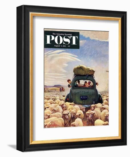 "Oregon or Bust" Saturday Evening Post Cover, August 4, 1951-John Clymer-Framed Giclee Print