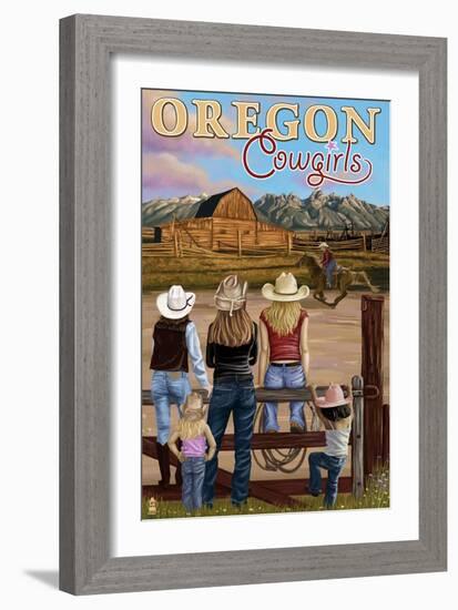Oregon - Oregon Cowgirls-Lantern Press-Framed Art Print