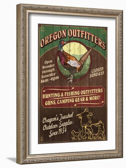 Oregon Outfitters - Pheasant-Lantern Press-Framed Art Print