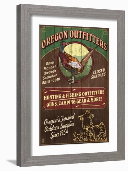 Oregon Outfitters - Pheasant-Lantern Press-Framed Art Print