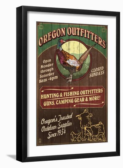 Oregon Outfitters - Pheasant-Lantern Press-Framed Art Print