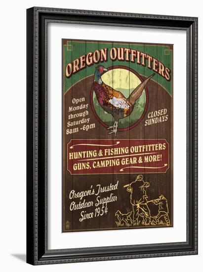 Oregon Outfitters - Pheasant-Lantern Press-Framed Art Print