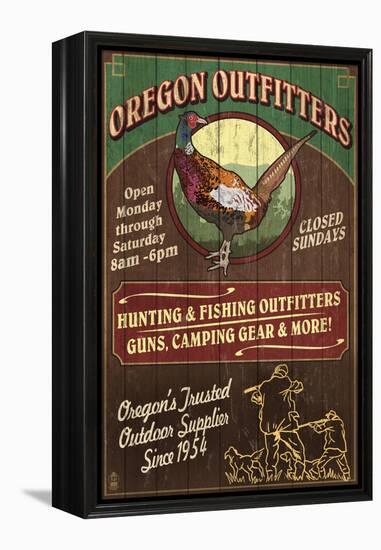 Oregon Outfitters - Pheasant-Lantern Press-Framed Stretched Canvas