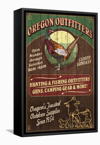 Oregon Outfitters - Pheasant-Lantern Press-Framed Stretched Canvas