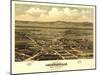 Oregon - Panoramic Map of Jacksonville-Lantern Press-Mounted Art Print