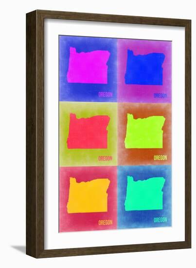 Oregon Pop Art Map 2-NaxArt-Framed Art Print