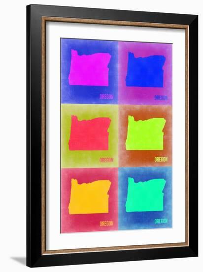 Oregon Pop Art Map 2-NaxArt-Framed Art Print