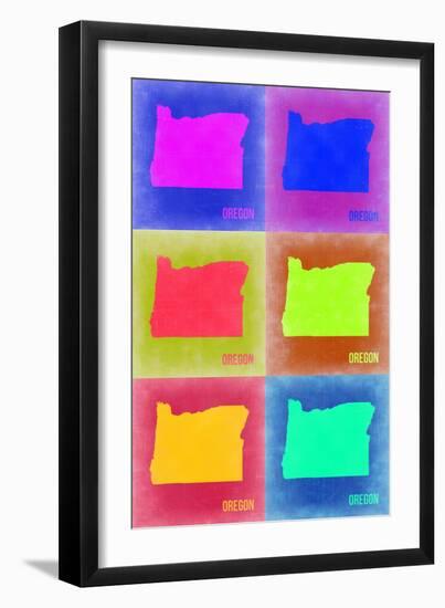 Oregon Pop Art Map 2-NaxArt-Framed Art Print