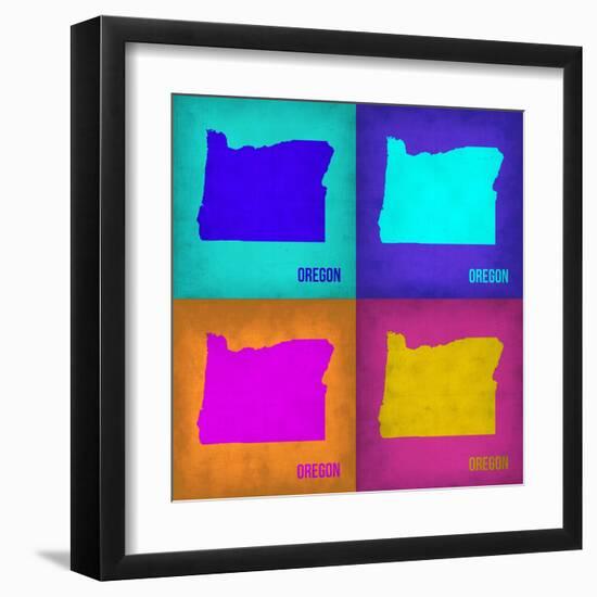 Oregon Pop Art Map1-NaxArt-Framed Art Print