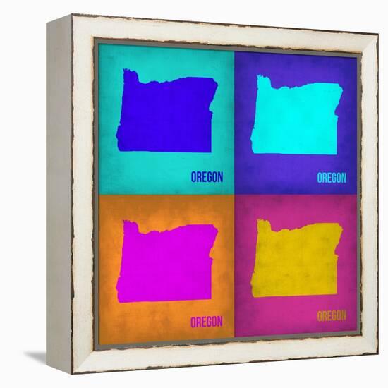 Oregon Pop Art Map1-NaxArt-Framed Stretched Canvas