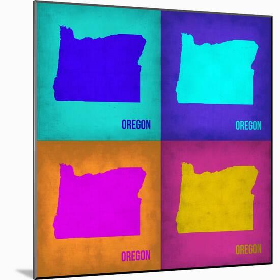 Oregon Pop Art Map1-NaxArt-Mounted Art Print