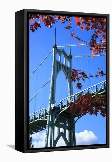 Oregon, Portland, Cathedral Park, St. John's Bridge-Rick A^ Brown-Framed Premier Image Canvas