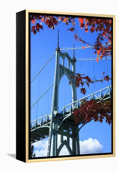 Oregon, Portland, Cathedral Park, St. John's Bridge-Rick A^ Brown-Framed Premier Image Canvas