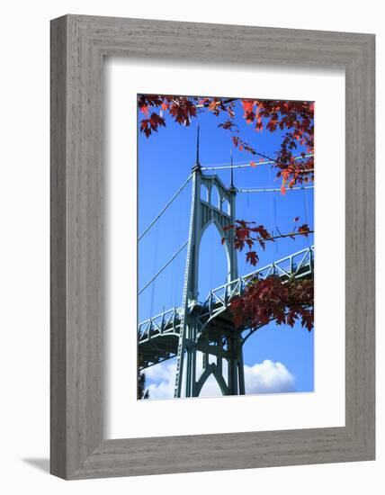 Oregon, Portland, Cathedral Park, St. John's Bridge-Rick A^ Brown-Framed Photographic Print