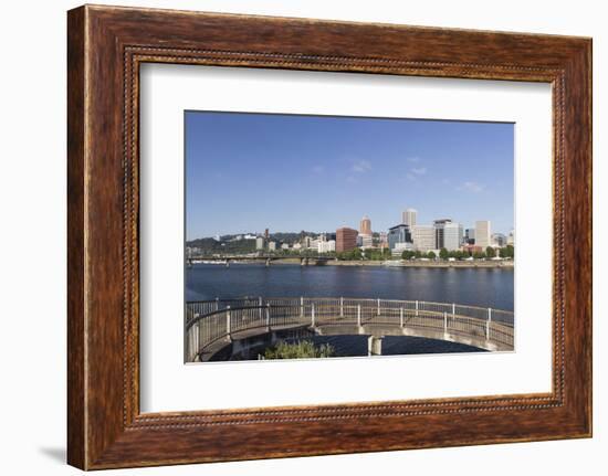 Oregon, Portland. Downtown from across the Willamette River-Brent Bergherm-Framed Photographic Print