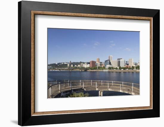 Oregon, Portland. Downtown from across the Willamette River-Brent Bergherm-Framed Photographic Print